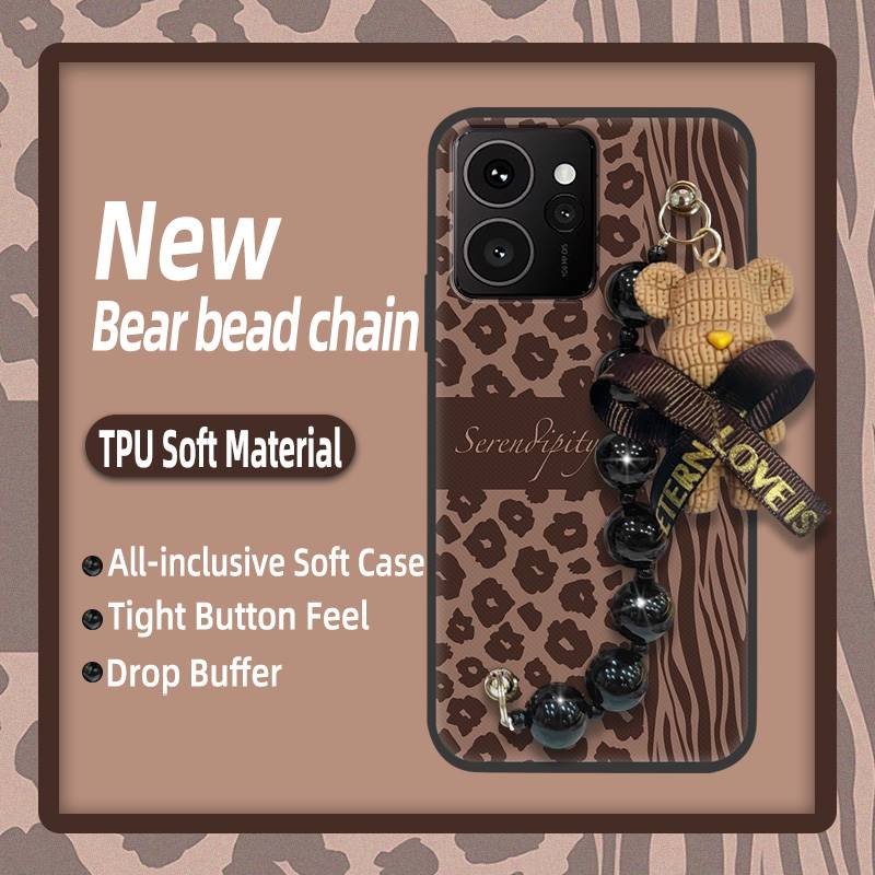 ผิวรู้สึกนุ่มกรณีเคสโทรศัพท์สําหรับ Nokia HMD Skyline การ์ตูนสีดําจี้มุกฝาหลังซิลิโคนป้องกันกรณีกันน