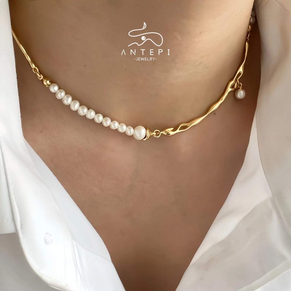 เอทีพี สร้อยคอมุกไหลชุบ 18เค · สร้อยคอสแตนเลสไทเทเนียมและกันน้ําของผู้หญิง