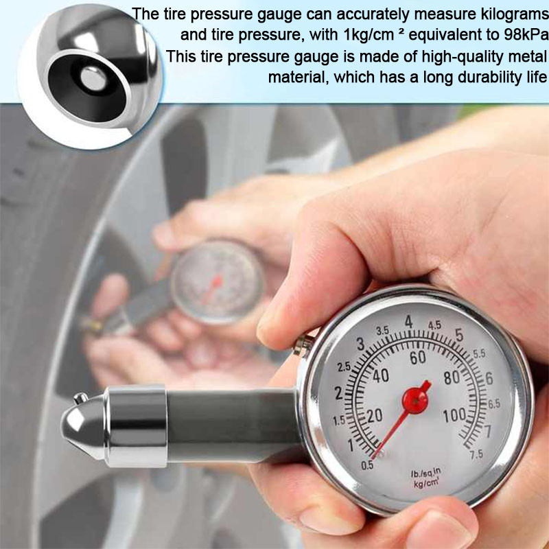 UTUONY Metal Car Multifunctional Tire Gauge High-precision
