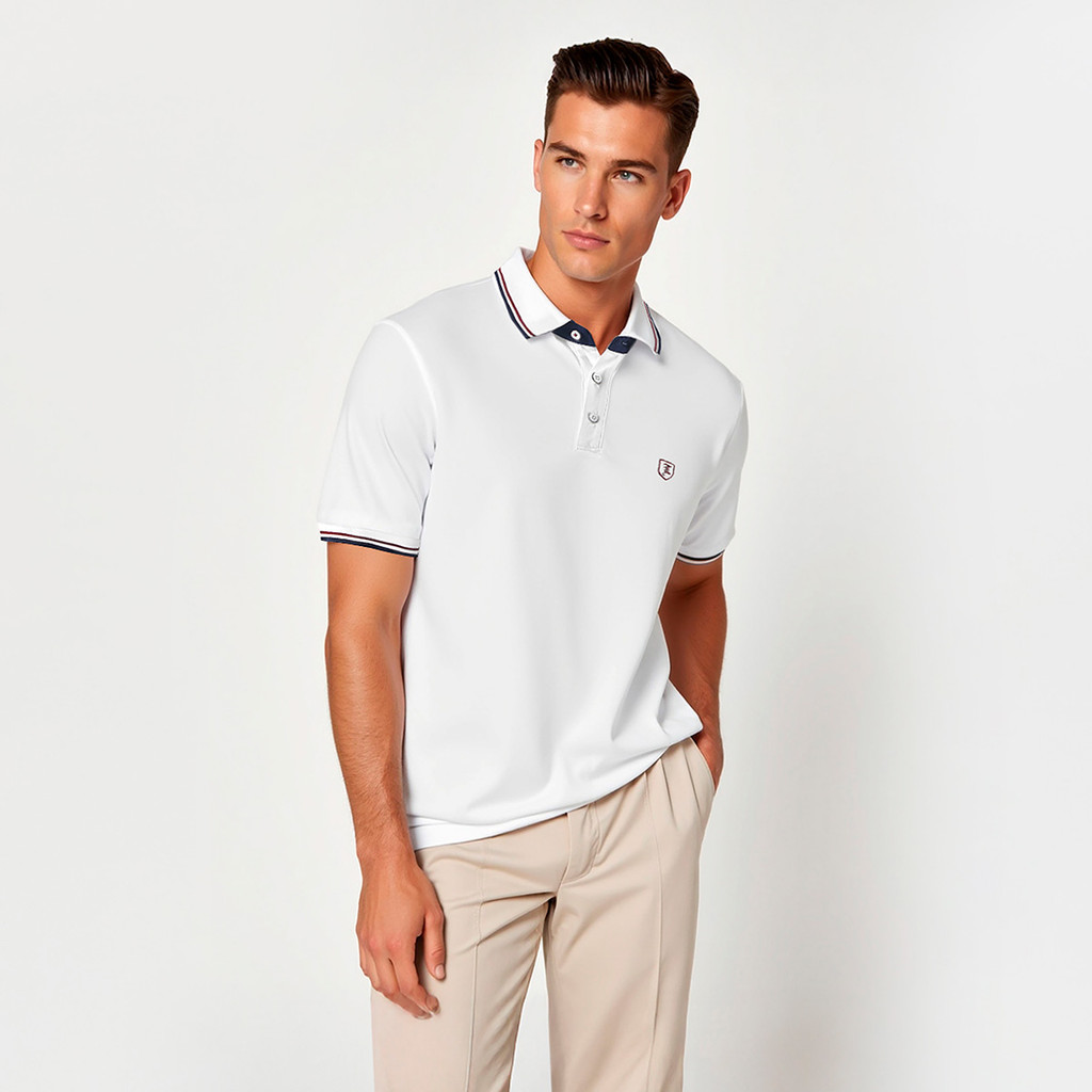 LTD เสื้อโปโลป้องกันแบคทีเรีย ผู้ชาย สีขาว | Anti-Bacteria Polo (Slim Fit) | 00931