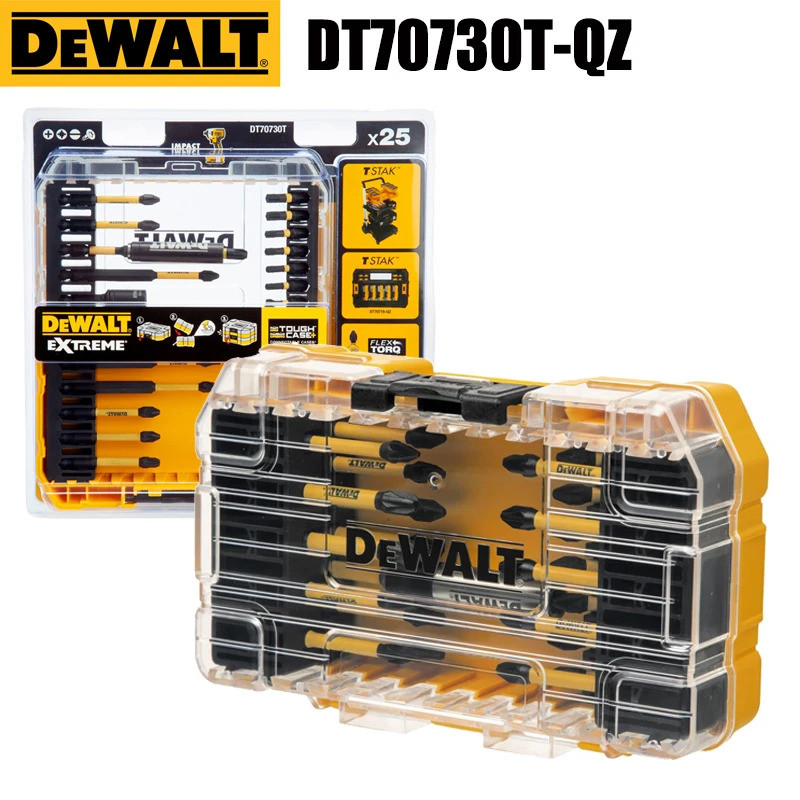 Dewalt DT70730T-QZ ไขควงแม่เหล็ก 25 ชิ้นชุด Bit 8 มม.หัวซ็อกเก็ตไม้/โลหะไดร์เวอร์เครื่องมือไฟฟ้าอุปก