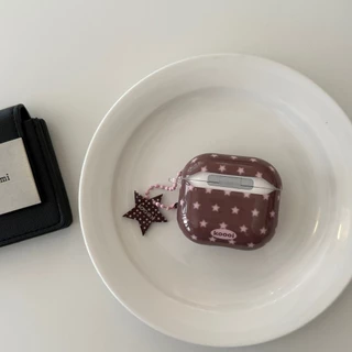 IMD Pink Coffee Star พร้อมจี้หูฟังสําหรับ AirPods 1 2 3 4 Pro หูฟังไร้สายบลูทูธสําหรับ AirPods Pro2 กันกระแทกฝาครอบป้องกันปลอก
