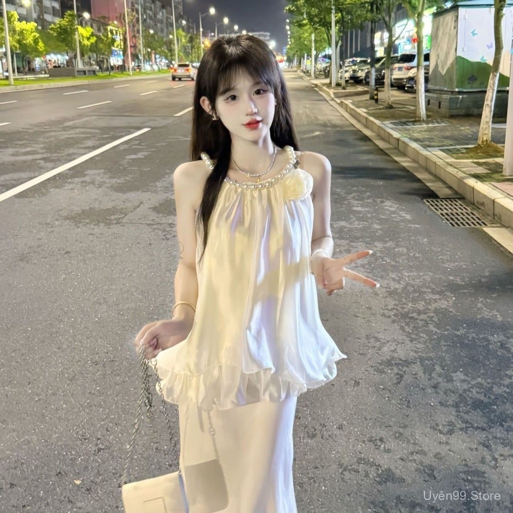 [KPI1]Feminine ดีไซน์คล้องคอลายดอกไม้ สไตล์ Kuaishou สํานึกถึงมุกสามมิติที่ละเอียดอ่อน