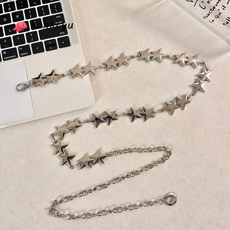 COD💕เข็มขัดผู้หญิงy2k หวาน ดาว โลหะ บางโซ่เอว อเนกประสงค์ กระโปรง ตกแต่ง ส่วนบุคคล ผู้หญิง - รูปที่ 6