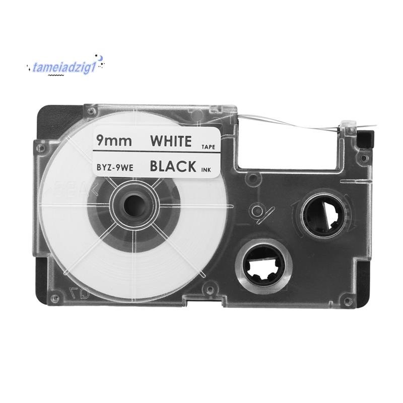 3 แพ็ค 9 มม. สีดําบน White Label Tape Label Maker ใช้งานร่วมกับ -120, -60, -100, KL750B, KL750, KL72