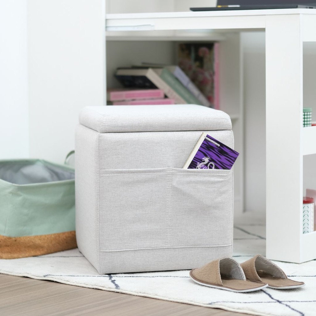 Looms สตูล รุ่น DONAE สีเทาอ่อน (41x41x48 ซม.)  แบรนด์ LOOMS