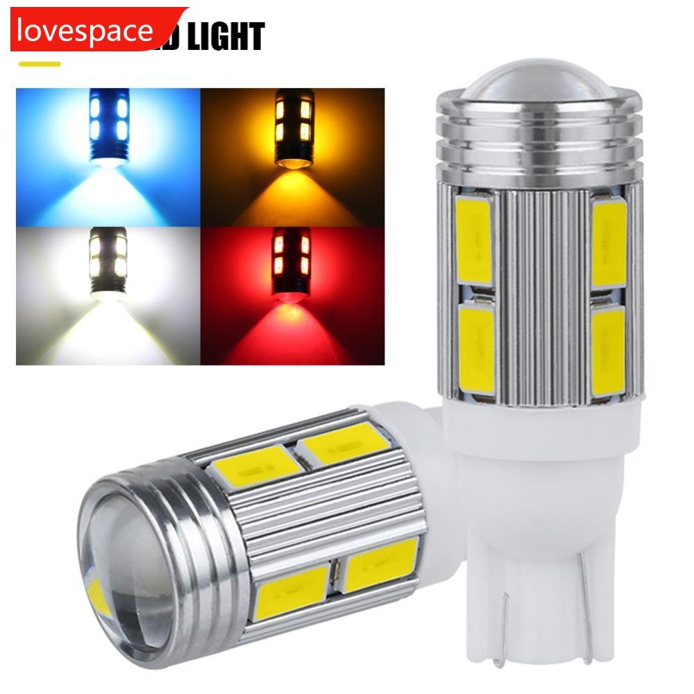 LOVESPACE T10 รถ W5W 10SMD 5630 หลอดไฟ LED ย้อนกลับสัญญาณไฟโคมไฟอ่านหนังสือ DC 12V Auto Wedge ด้านข้