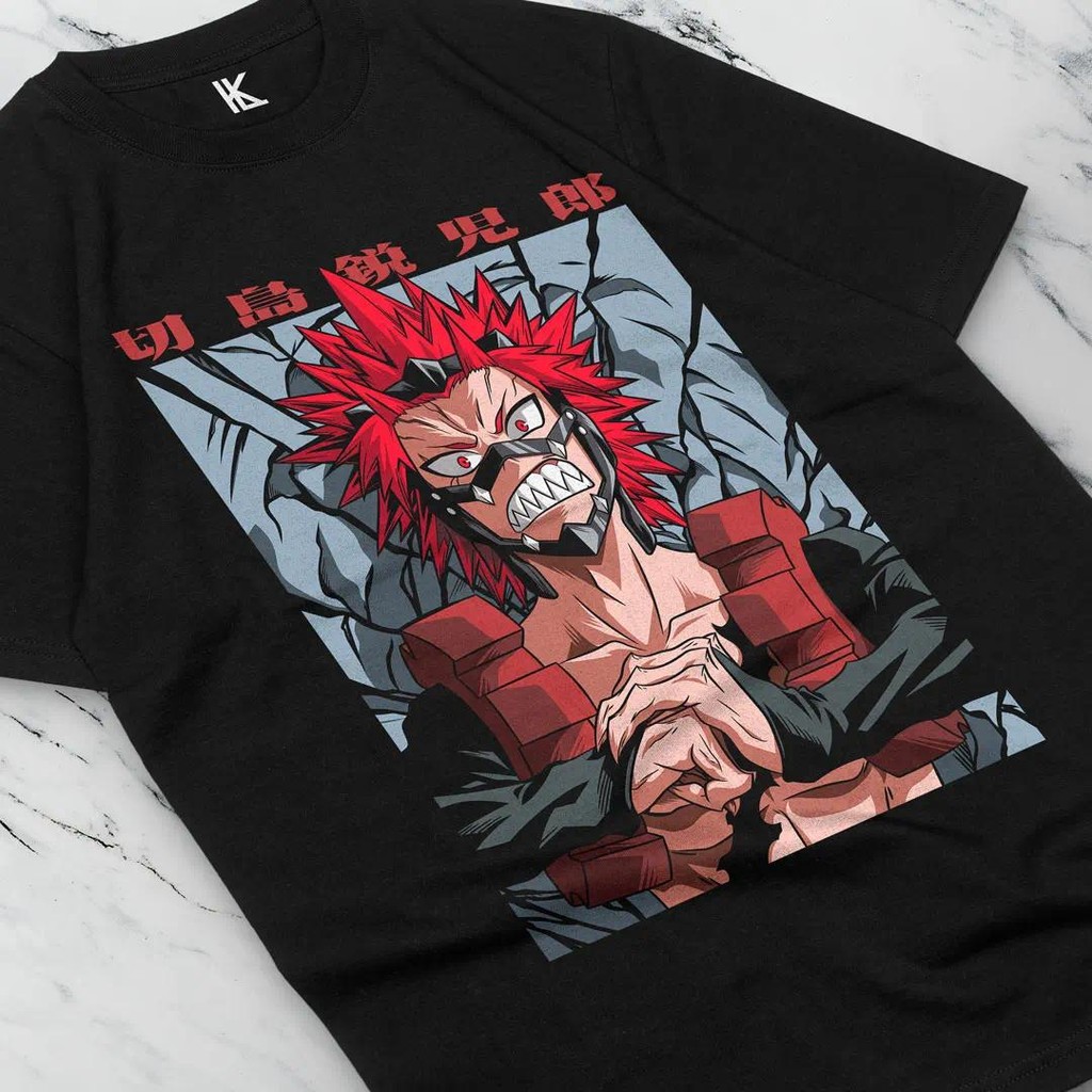 เสื้อยืดฮีโร่ Eijiro Kirishima Boku No Hero Bakugo สำหรับทุกเพศทุกขนาด