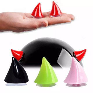 หมวกกันน็อครถจักรยานยนต์ 1 ชิ้นแตรปีศาจตกแต่งดูด