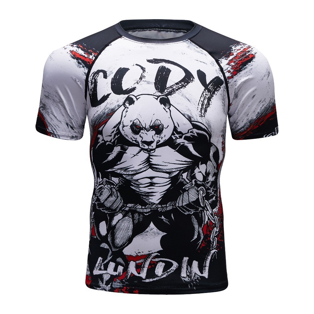 3D Compression T-shirts for Men Base Capa Fitness MMA Body Training