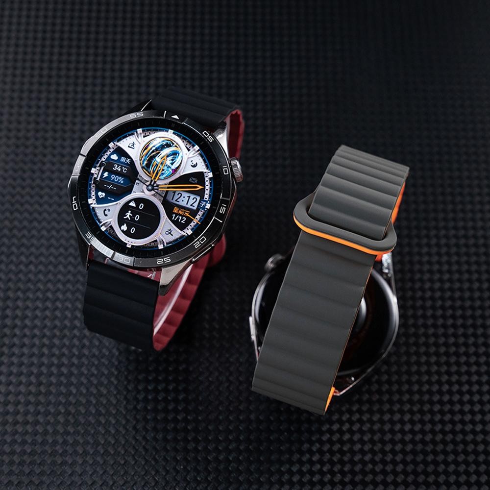 สายรัดแม่เหล็กซิลิโคนเหมาะสําหรับนาฬิกา Huawei gt5/gt4/gt3pro46 มม.กีฬา watch5/4PRO สาย 22 มม./20 มม.สากล