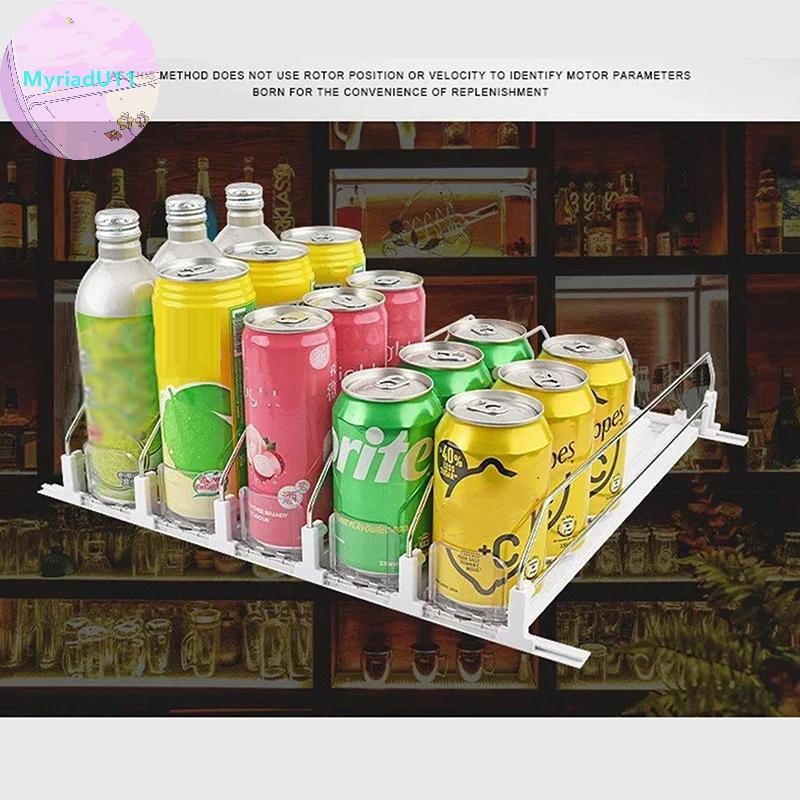 MyriadU กระป๋องเครื่องดื่ม Push Rack เครื่องดื่ม Thruster Dispenser Storage สําหรับโซดาสามารถ Self-Pushing Kitchen Counter Organizer ชั้นวางตู้เย็น TH