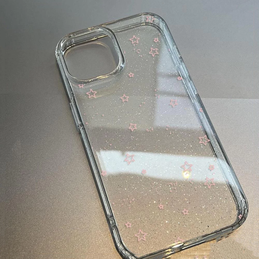 เคส iPhone 17 16 Pro Max iPhone 11 เคสใสแบบแวววาว TPUนุ่มสีสันสดใส ดาวห้าแฉกสีสันสดใส Compatible iPhone15 Pro max 14 13 thumbnail 8