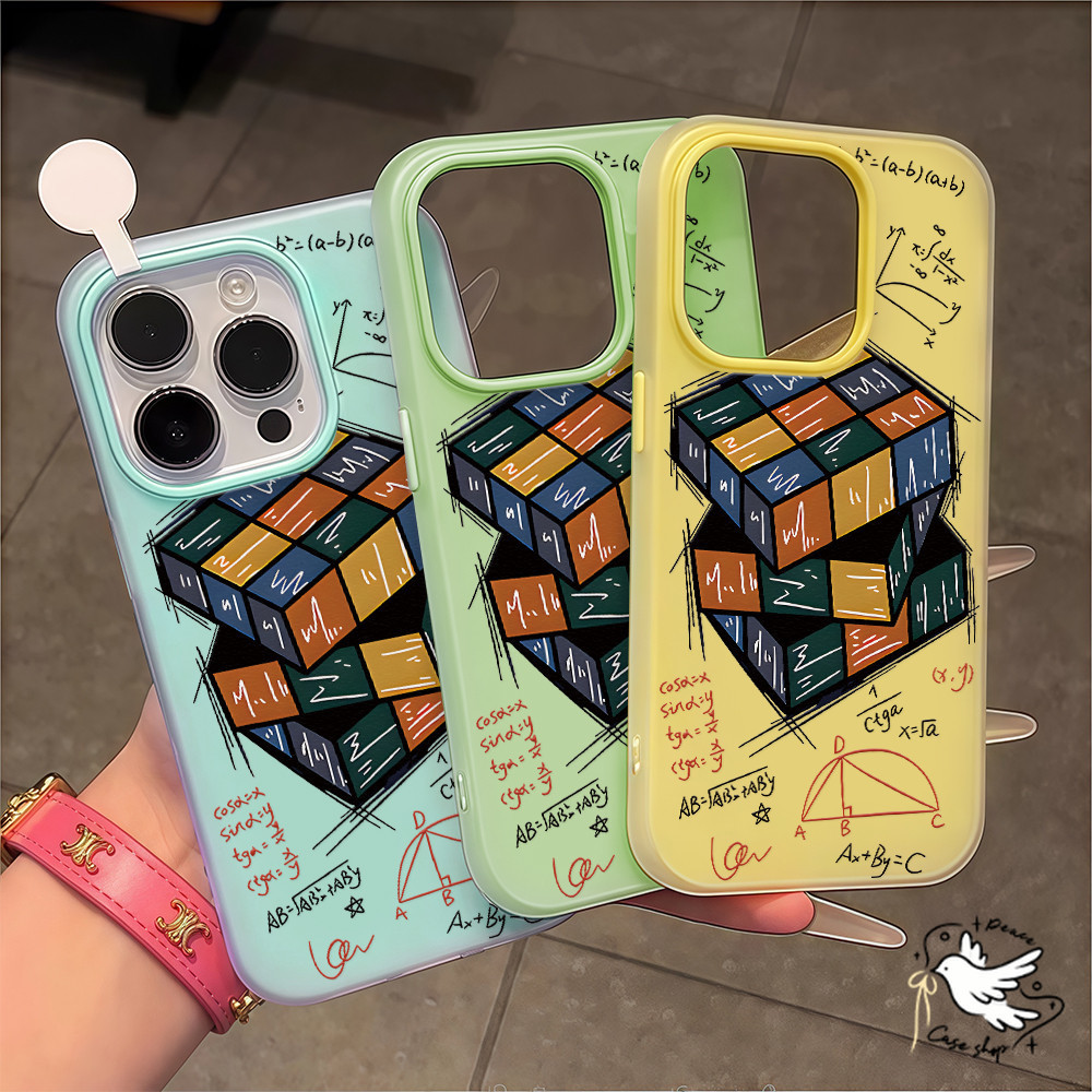 COD-ในไทย💥เคสไอโฟนสวยๆ ลูกบาศก์รูบิค เคสเยลลี่ For iPhone 16 15 14 13 12 11 Pro Max X XR XS Max 7 8 