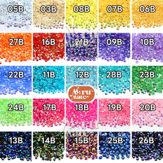 เพชรตกแต่ง คริสตัล 5 มม.💎(B)สีรุ้ง แคนดี้ AB🌈(500*เม็ด) เพชรรุ้ง ติดแก้ว ติดผ้า เพชรกลม เพชรครึ่งซีก พลอยเทียม เพชรเท...