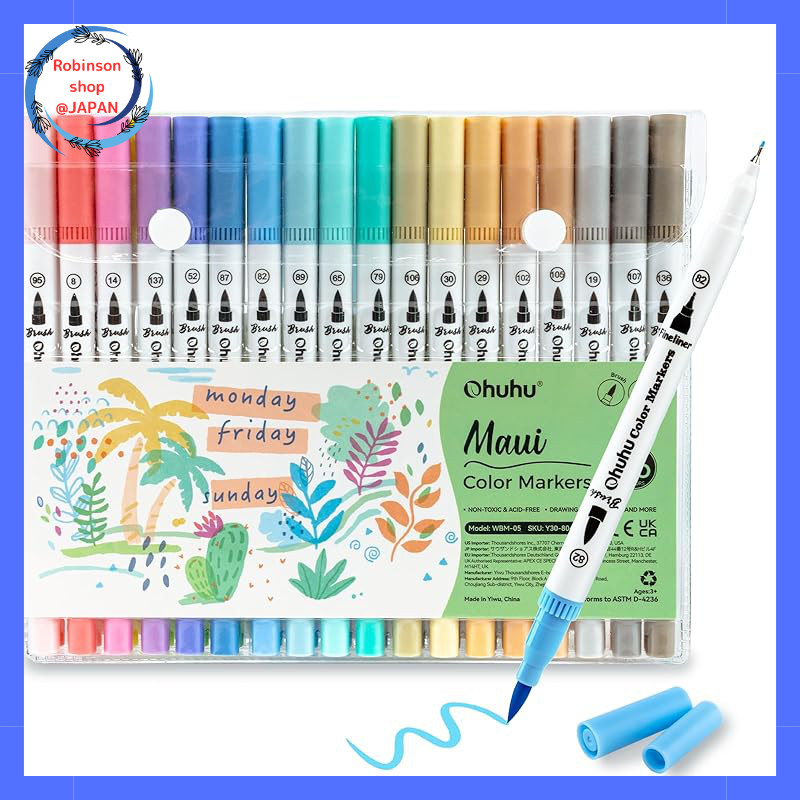 Ohuhu Art Markers Set of 36 Colors - Pastel Color Light Set