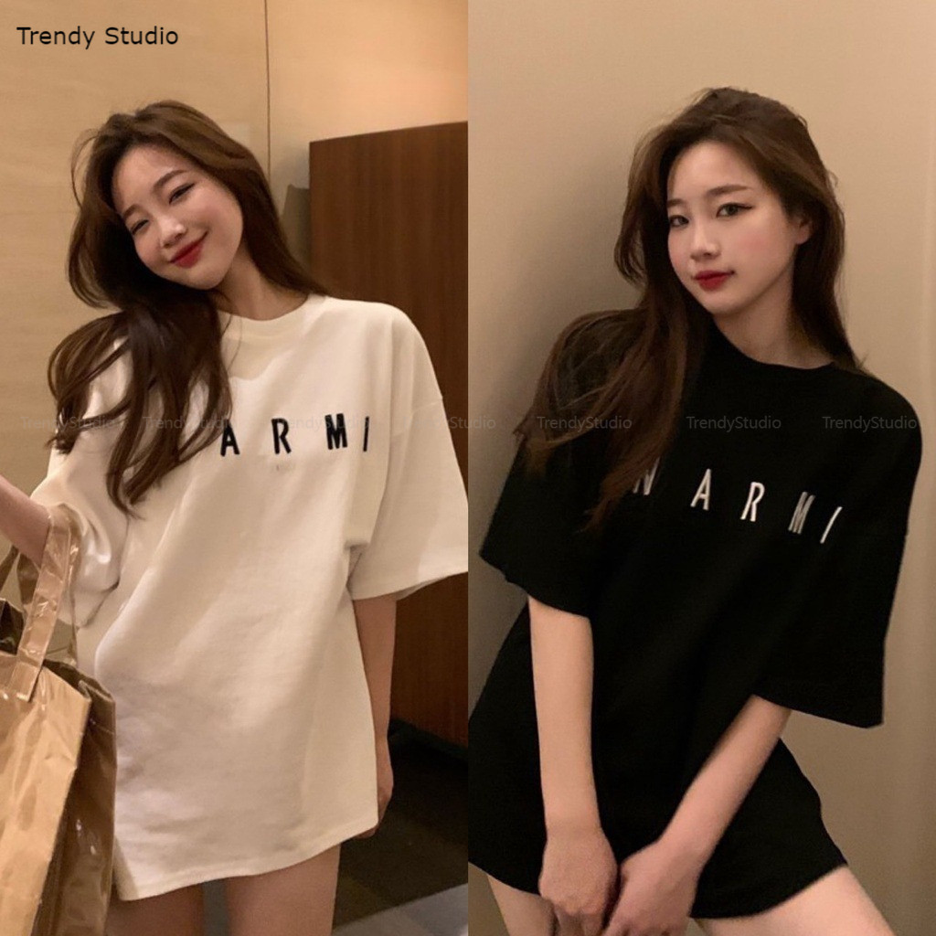 【พร้อมส่งจากกรุงเทพฯ】เสื้อ NARMI -Oversize- ลายเรียบสวย สไตล์เกาหลีน่ารัก เสื้อยืดนิ่ม แขนสั้นแฟชั่น