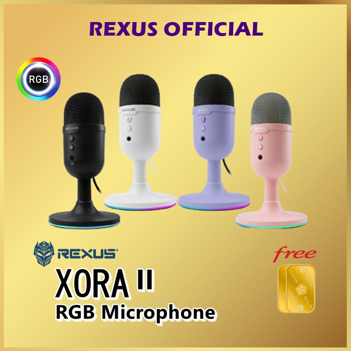 Rexus Xora II DM2 RGB ไมโครโฟนสตรีมมิ่งสําหรับเล่นเกม Xora 2 DM 2