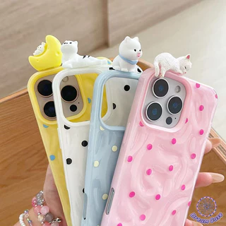 เคสไอโฟน11 เต็มหน้าจอน่ารักจุดสีสันอ่อน สำหรับ IPhone 11 17 air 15 16 13 14 12 Pro Max 13 15 16 Pro 16 15 14 Plus