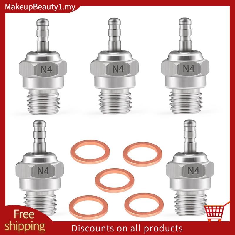 5 ชิ้น Hot Glow Plug N4 Spark Nitro อะไหล่ OS สําหรับ Redcat 1/8 1/10 RC รถบรรทุก