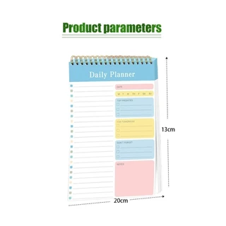 สินค้ามีคุณภาพ Weekly planner A5 สมุดโน้ต แพลนเนอร์สันห่วง รายสัปดาห์ สําหรับสํานักงาน โรงเรียน 30แผ่น