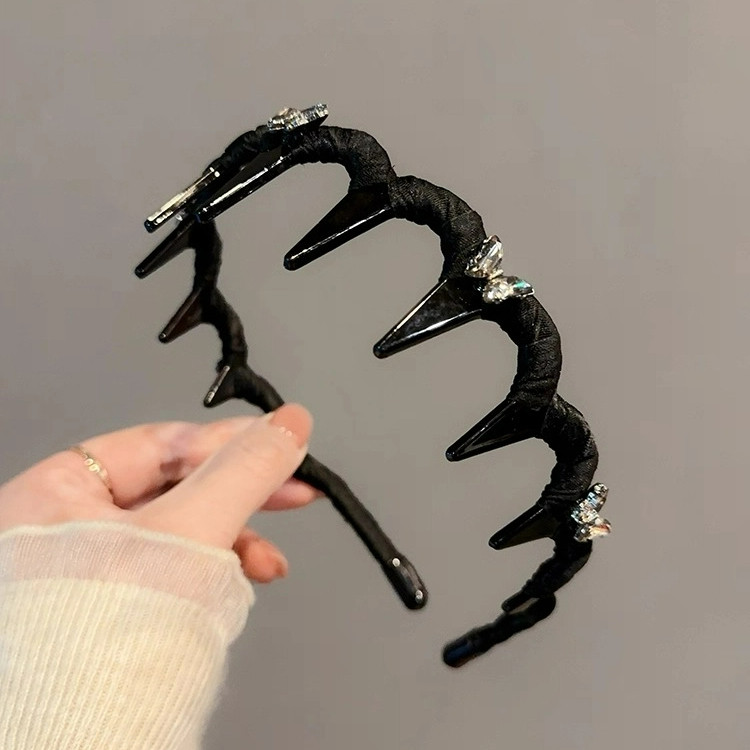 Rhinestones ผีเสื้อผม Hoop หญิง Anti-slip Hairband