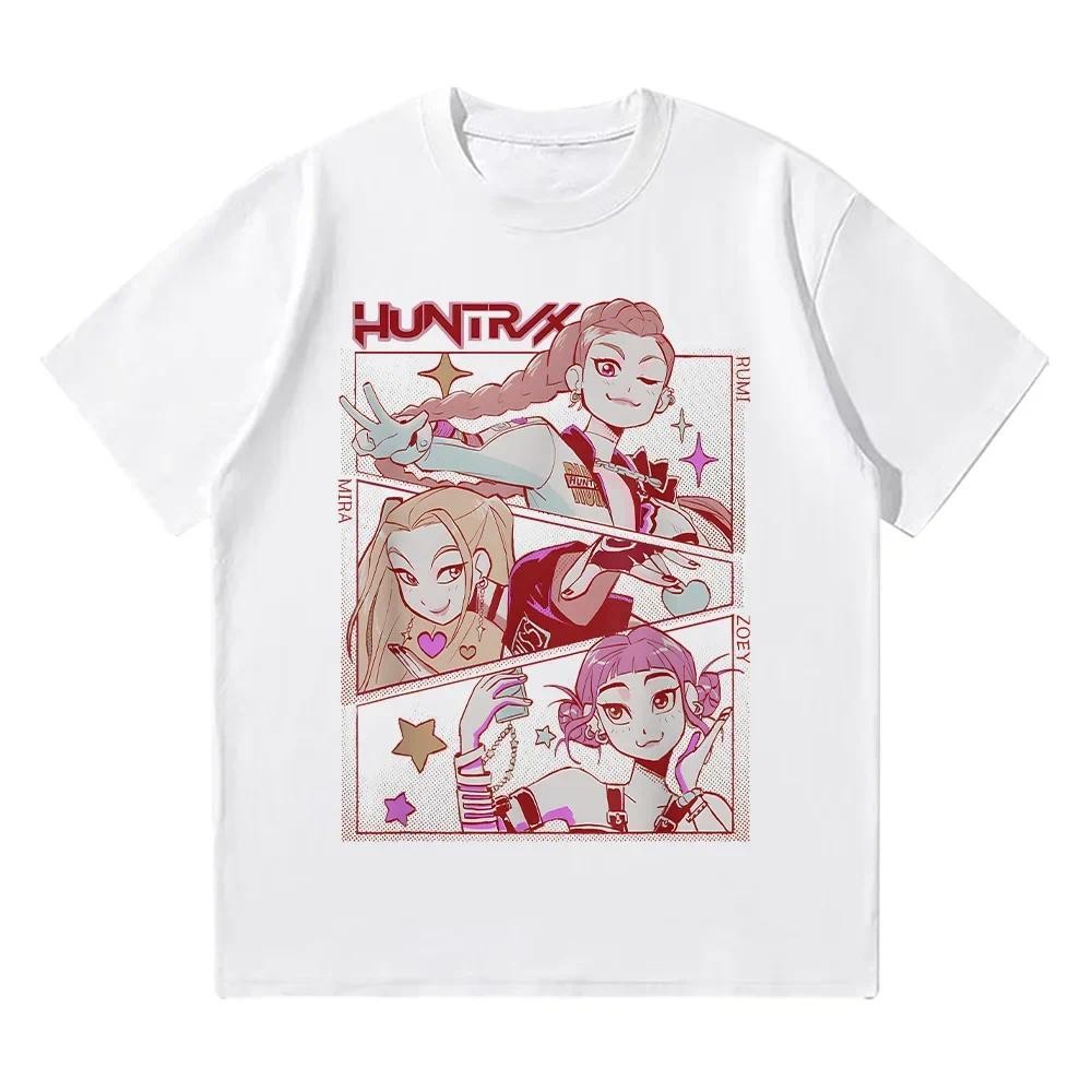 Kpop Pemburu Iblis Anime T-Shirt Wanita Lelaki Krew Leher Kualiti Tinggi Bahan Katun Murni