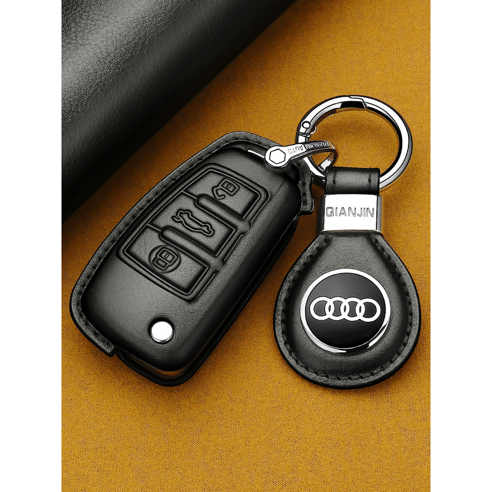 Audi A3 เคสกุญแจหนังแท้ Q3/Q2L/A1/S3/TT/RS3/TTS พับกุญแจรถหัวเข็มขัดกรณี High-End I8XO