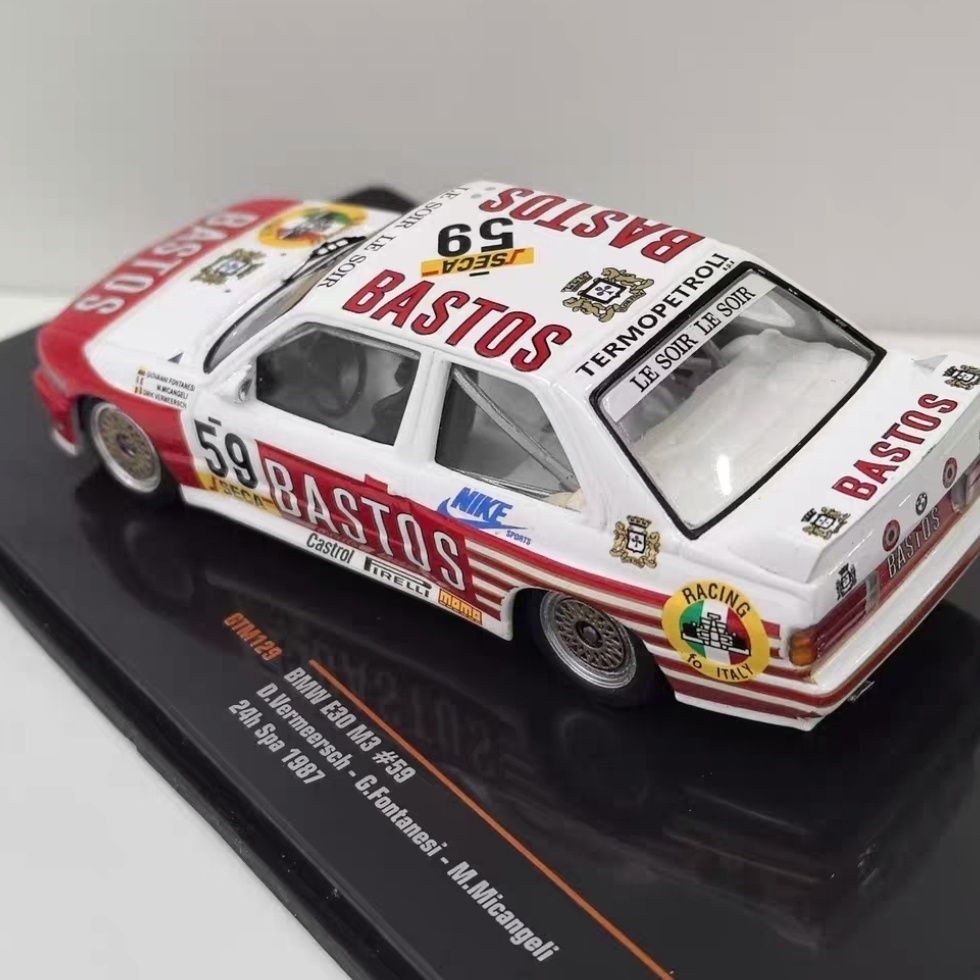 IXO 1/43 BMW M3 E30 #59 1987 BMW Racing Model Alloy Static Jewelry