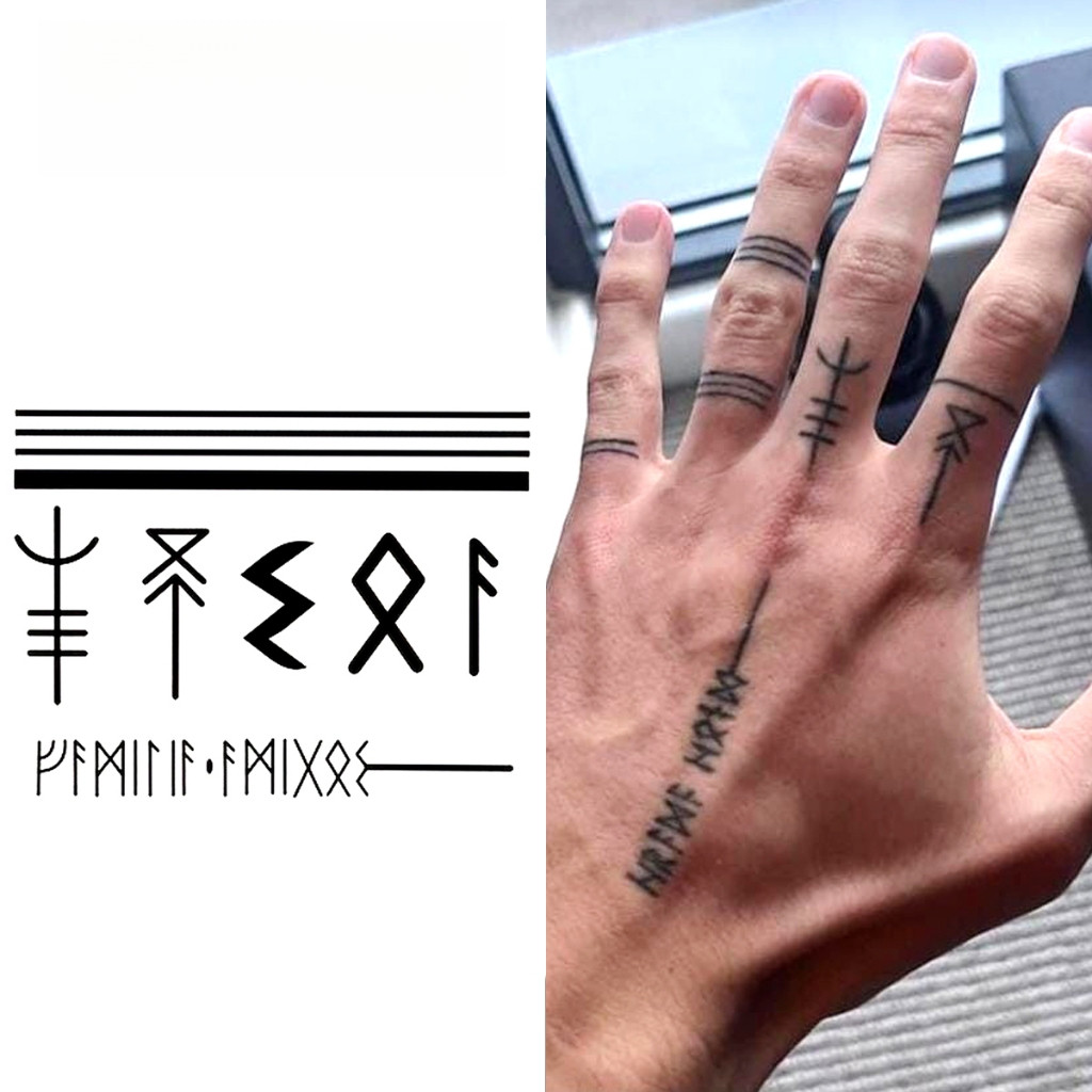 สติกเกอร์รอยสักชั่วคราวแบบมินิมอล ใช้งานได้นาน 15 วัน เหมาะสำหรับมือ คอ ไหล่ และข้อเท้า กันน้ำดี