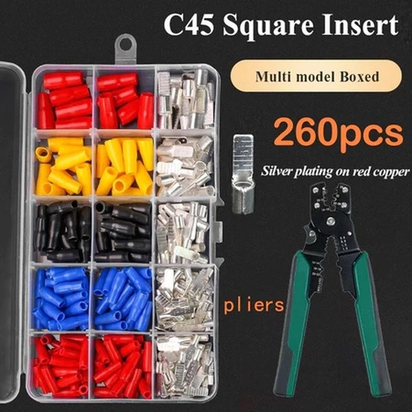 C45 ชุดหางปลาต่อเบรกเกอร์ ตรงรุ่น แน่นหนา พร้อมปลอกหุ้ม บรรจุลงกล่อง 260ชิ้น