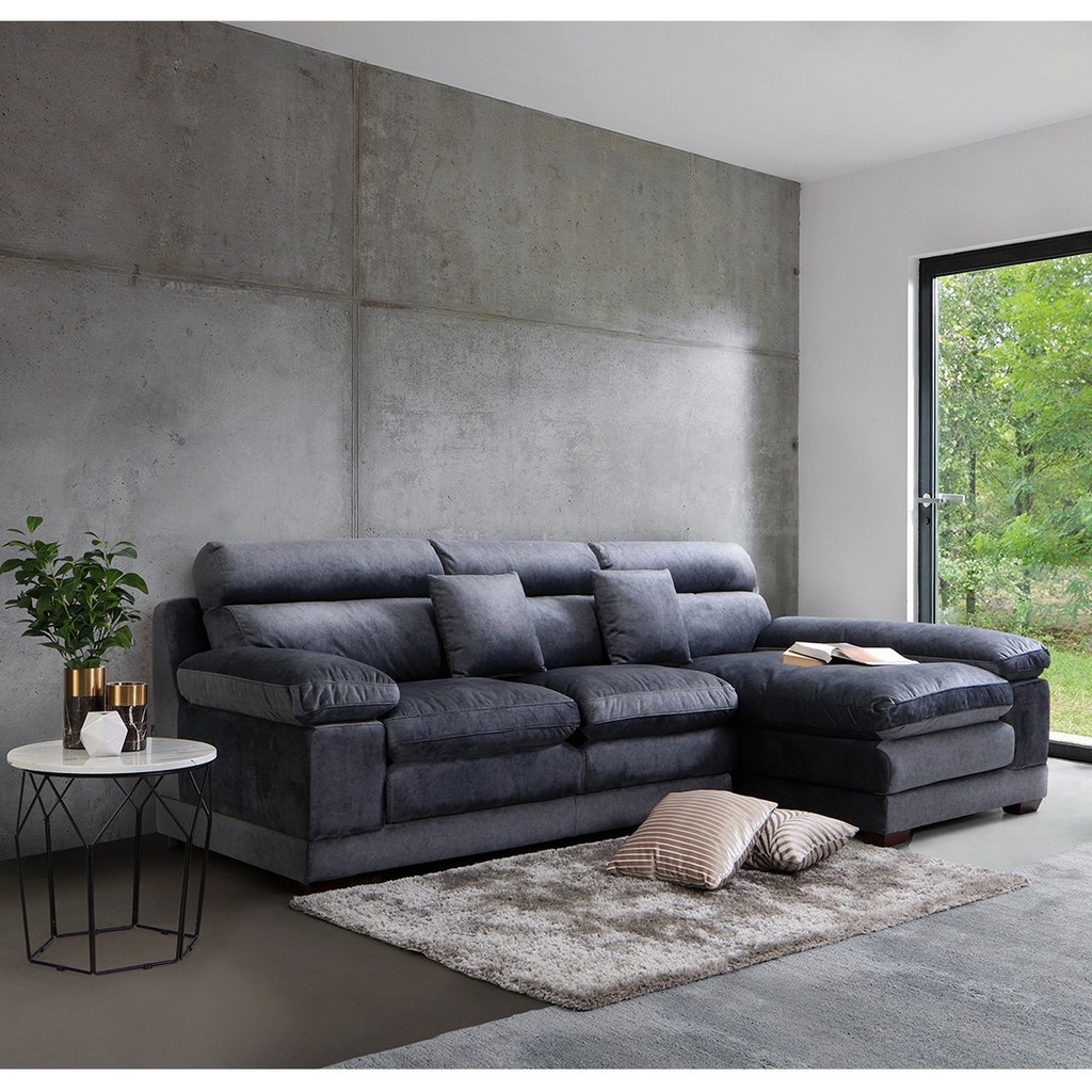 SB Design Square โซฟาเข้ามุมขวา รุ่น Tennessee สีเทา (285x168x100 ซม.)  แบรนด์ KONCEPT FURNITURE