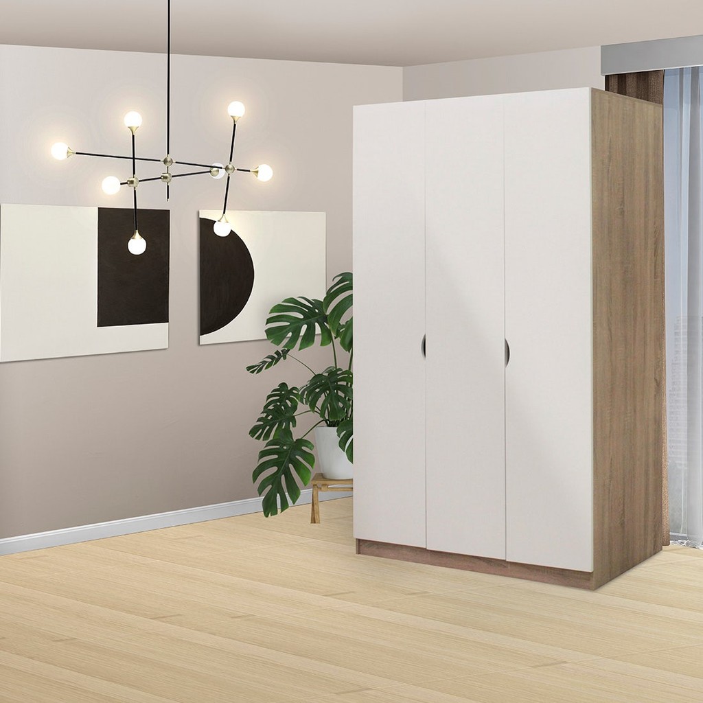 SB Design Square ตู้เสื้อผ้าบานเปิด ขนาด 120 ซม.รุ่น Preem สีไม้อ่อน (120x60x200 ซม.)  แบรนด์ KONCEPT FURNITURE