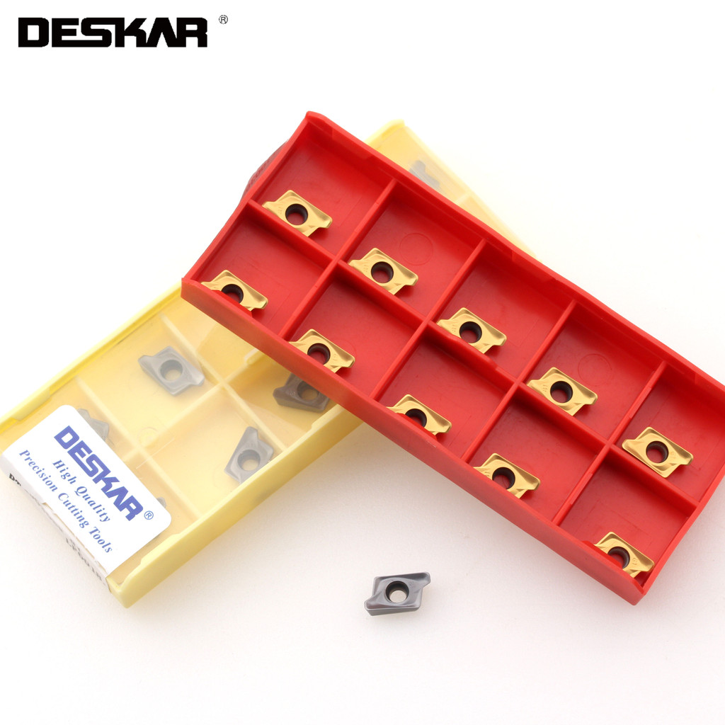 10 ชิ้น DESKAR RT100308R-81 RT070204R-81 LF6018 LF6028 CNC เครื่องกลึงเครื่องตัดเปลี่ยนแทรกมิลลิ่งคา