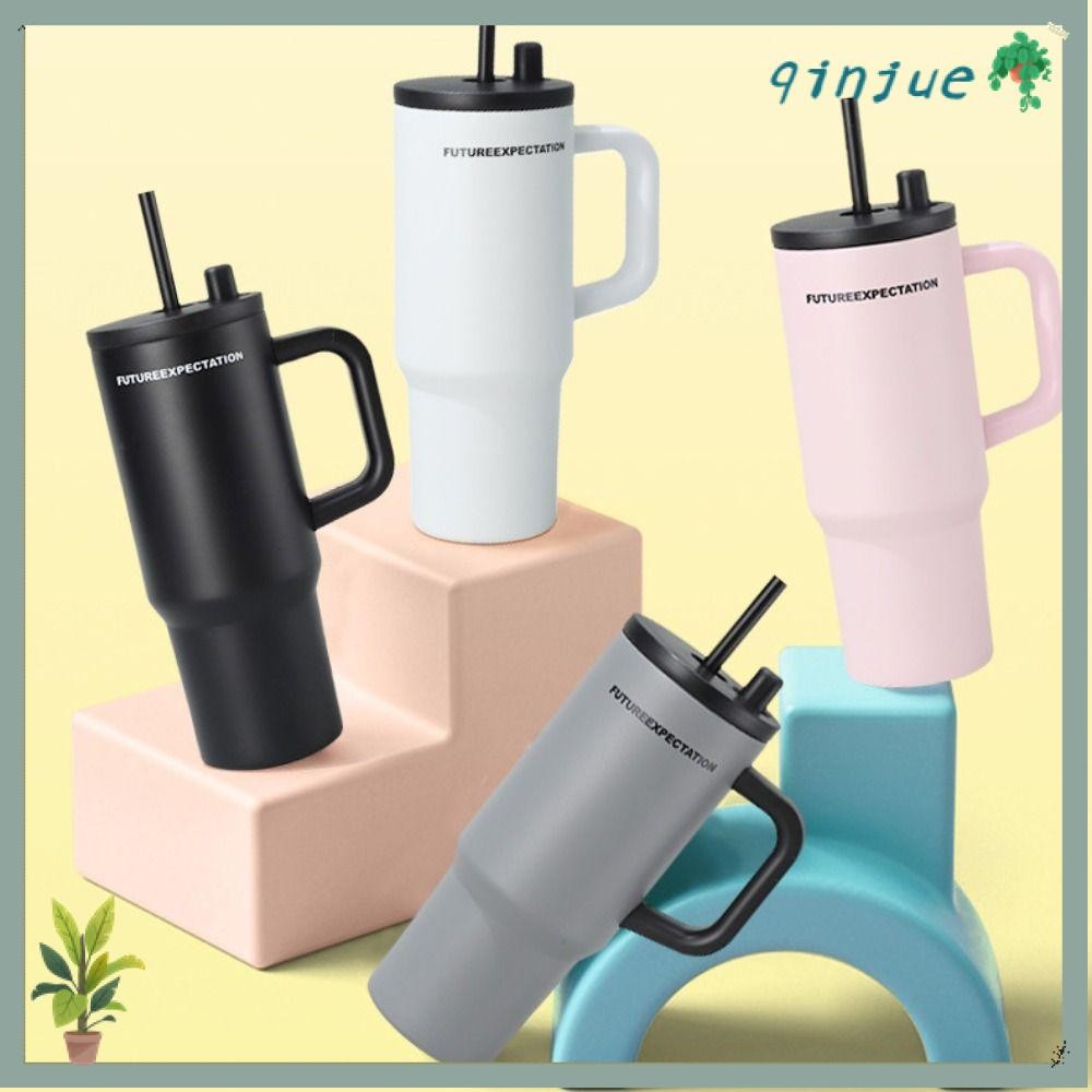 ฉีจู ขวดน้ําฉนวน,สแตนเลสป้องกันการรั่วกาแฟความร้อนรถถ้วย,แฟชั่นกระติกน้ําสูญญากาศที่มีการจัดการฟาง710มิลลิลิตรเย็นร้อนแก้ว