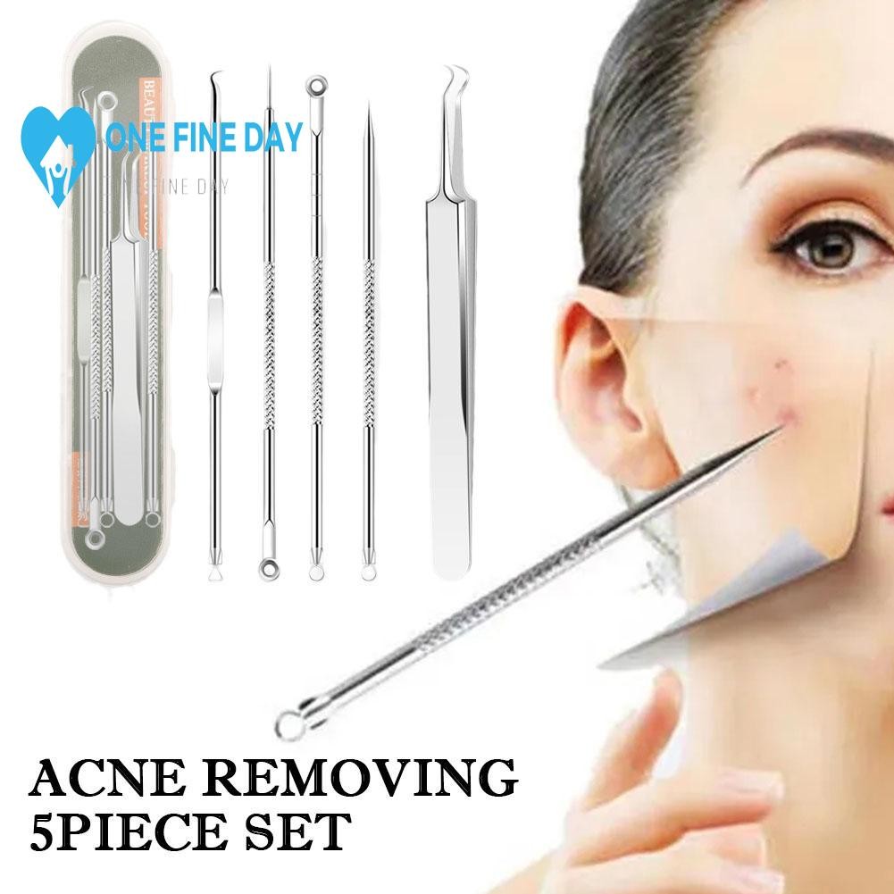 ชุดเข็มสิวสแตนเลส Blackhead Removal Care เครื่องมือผิว O2h8