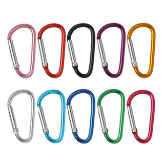 LUC สีดํา 1/5 ชิ้น carabiner พวงกุญแจ D-ring หัวเข็มขัดเหมาะ…