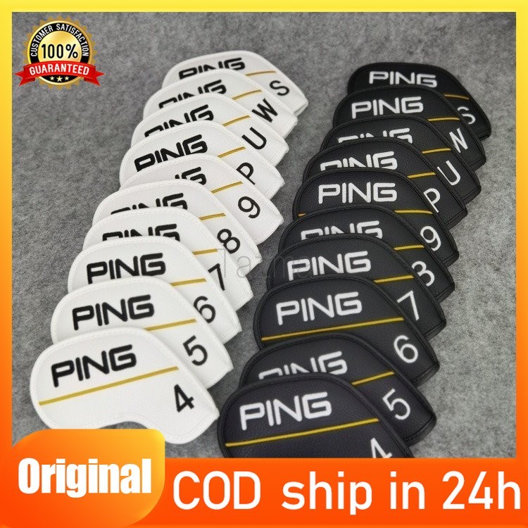 p-ing Branded New Golf Club Iron Headcover (4,5,6,7,,8,9,P,U,W,S) หนัง Pu กันน้ําสําหรับหัวเหล็ก