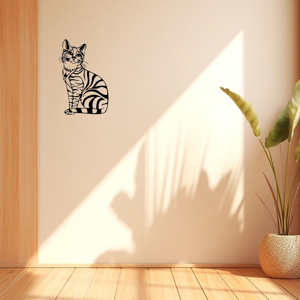 Black Cat Metal Wall Art - ป้ายดีบุกเหล็กหรูหราสําหรับตกแต่งบ้าน, ป้ายล่าสัตว์ธีมวินเทจ, ของขวัญที่ไ