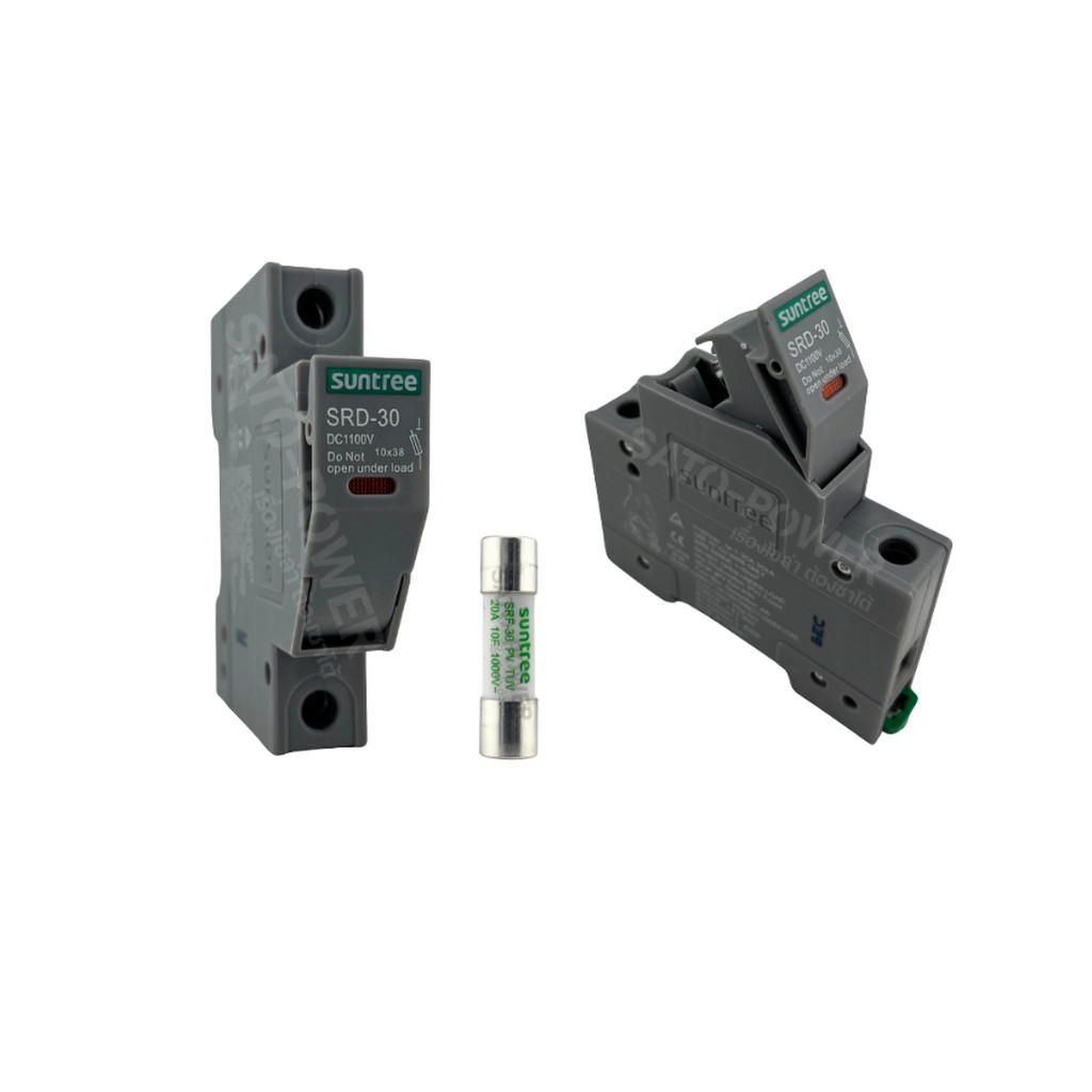 Suntree ฐานฟิวส์ 10x38 DC 1000V | ระบบเกาะราง วัสดุประกอบอย่างดีไม่ชำรุด ไม่ลามไฟ | ติดตั้งสะดวก ปลอดภัยในการใช้งาน