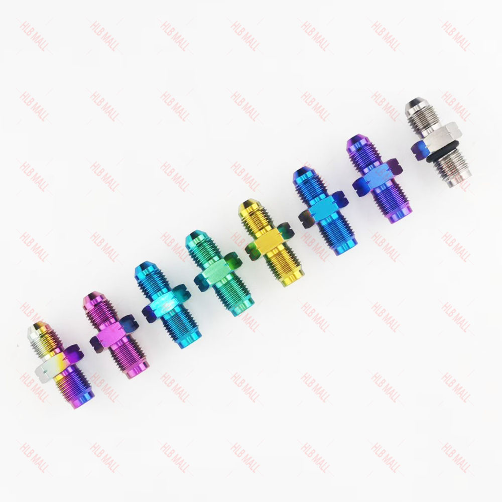 TC4/Gr5 ไทเทเนียม AN3 สายเบรคอุปกรณ์อะแดปเตอร์ AN3 ถึง M10X1.0 / M10X1.25 ชาย Bubble Flare Connector ราคา ถูกที่สุด ดีลบีเคเค แกลเลอรีภาพที่ 2