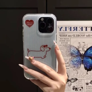 โปร่งใส จัดส่งจากประเทศไทย สไตล์อินสตา สุนัขเล็กน่ารัก for iPhone เคสไอโฟน 11 12 13 14 15 16 PLUS PRO MAX X XS MAX XR 7