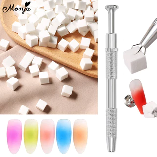 Monja ฟองน้ําจับคลิปชุดปากกา Pat Coloring Stamping Soft โฟม Gripper เล็บฟองน้ํา เล็บออกแบบเครื่องมือ