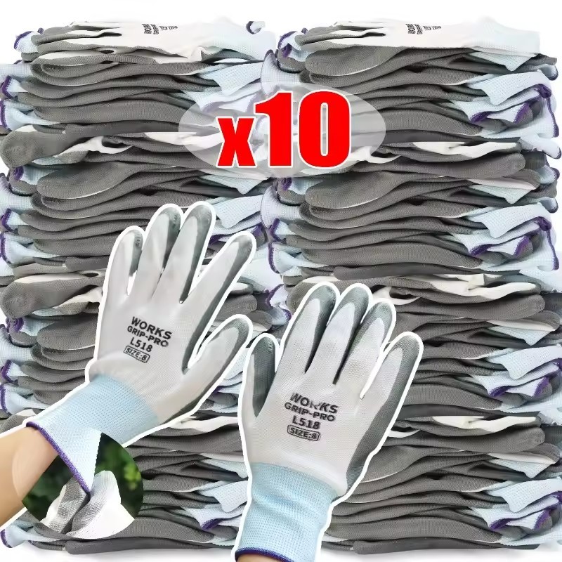 การบํารุงรักษาอาคารถุงมือนิรภัยไม่ลื่น - ถุงมือหน้าจอสัมผัสเคลือบยางไนไตรที่ทนต่อการสึกหรอในทางปฏิบัติ