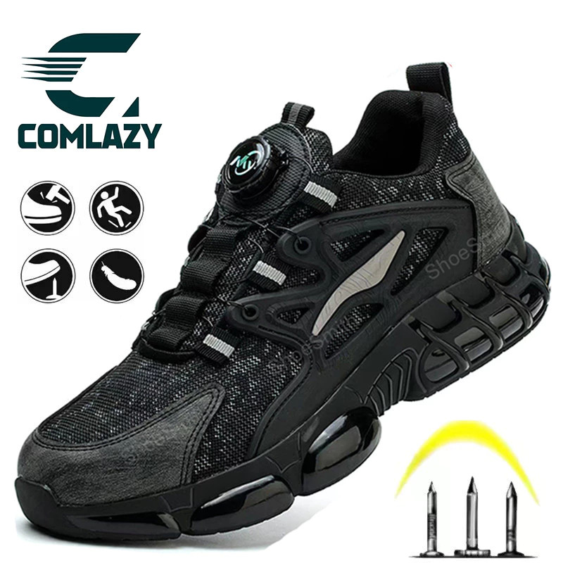 🔥พร้อมส่ง🔥รองเท้าเซฟตี้ พื้นเคฟลาร์ กันกระแทก กันแทง รองเท้า safety สำหรับงานก่อสร้าง safety jogger  การออกแบบแบบหมุน