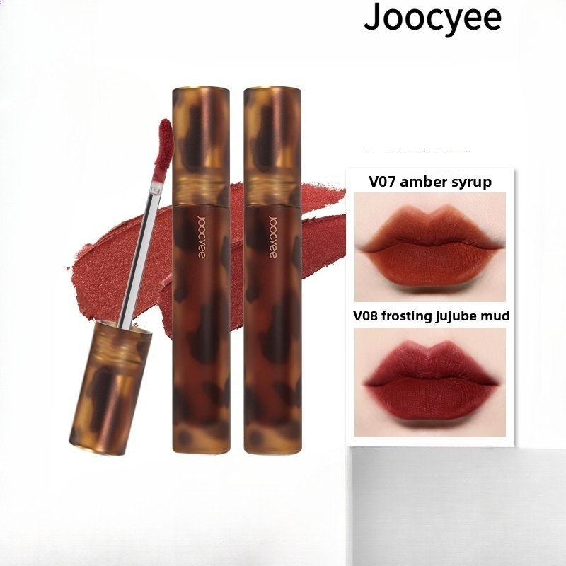 JOOCYEE Lip Glaze Amber Series Matte Velvet Lip Glaze เหมาะสําหรับสามเณร สีสัมผัสเดียว