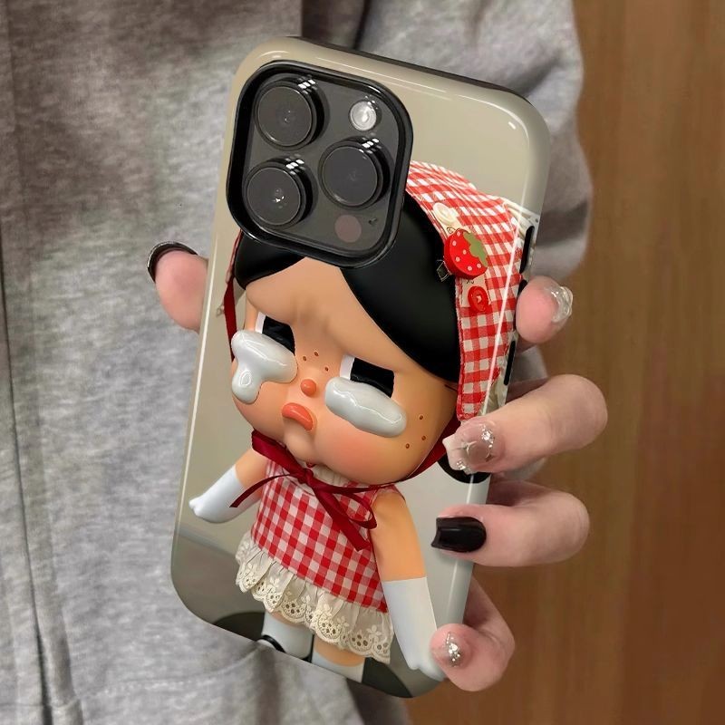 การ์ตูนการ์ตูนHeadscarfร้องไห้เด็กเข้ากันได้iPhone 16 15 14 13 12 11 PROMAXสองชั้น 16PRO 15PROโทรศัพท์มือถือป้องกันกรณี 14PROป้องกันXR XS MAXหลุมขนาดใหญ่7/8PLUSกันกระแทก