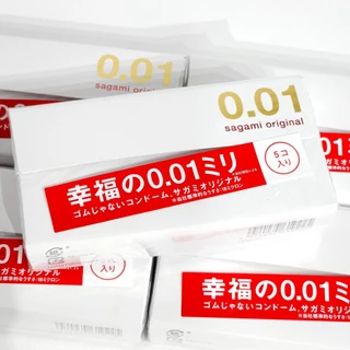 ถุงยางอนามัย Sagami Original Condom 0.01 (52 mm) กล่อง 5 ชิ้น ของแท้จากญี่ปุ่น บางเหมือนไม่ได้ใส่!!