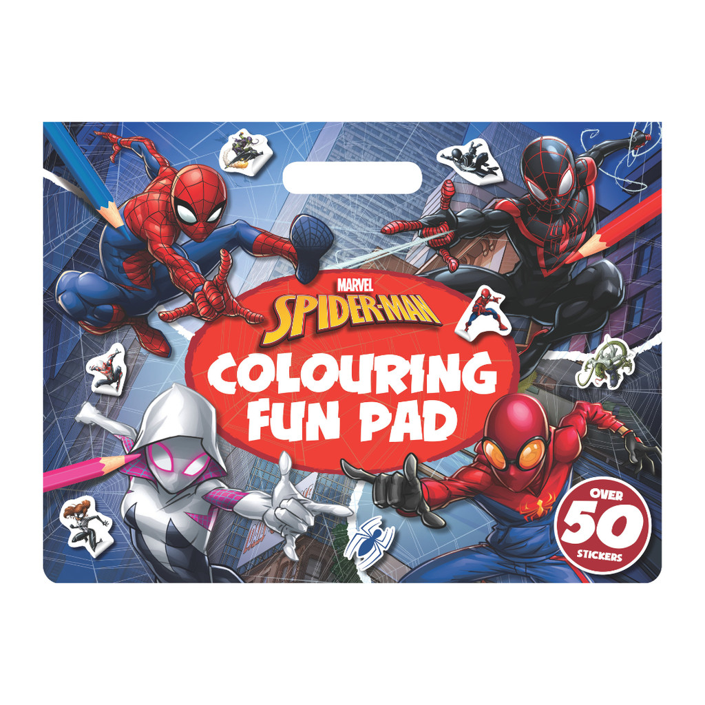 Marvel Spiderman Fun Colouring Giant Pad To Color With Over 50 สติ๊กเกอร์