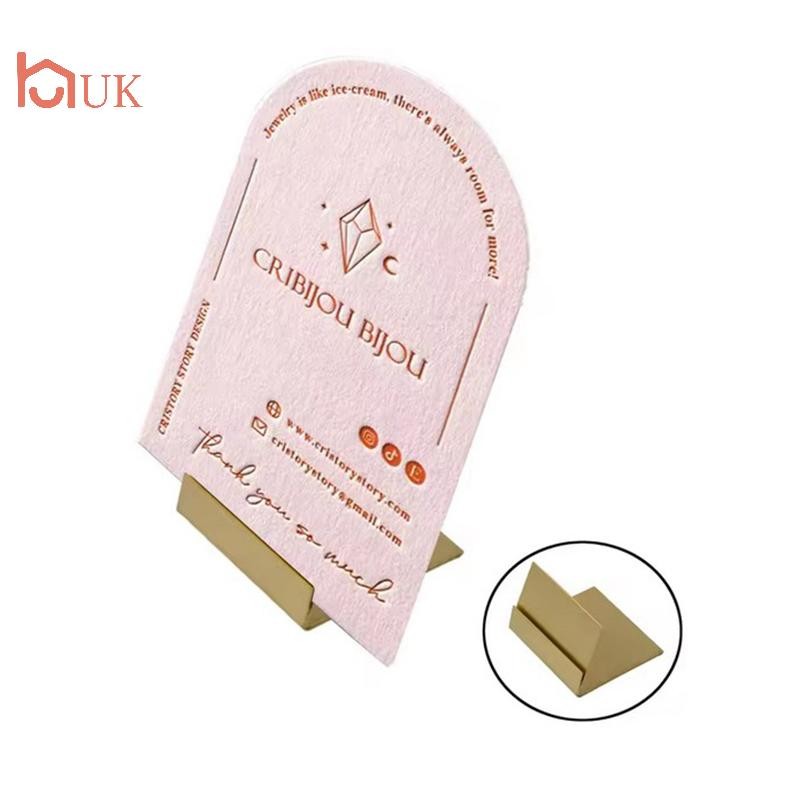 UK Place Card Holders Copper Table Number Stands ป้ายแต่งงาน Elegant Message Name L Slant Display St